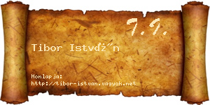 Tibor István névjegykártya
