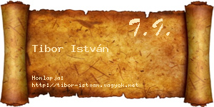 Tibor István névjegykártya
